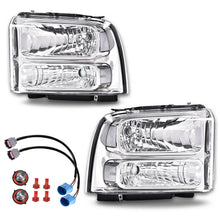 Load image into Gallery viewer, CHROME CONVERSION HEADLIGHTS FOR FORD F-250 F-350 SUPER DUTY EXCURSION 99-04
