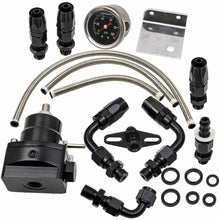 Load image into Gallery viewer, Universal Adjustable Fuel Pressure Regulator Kit 100psi Fitting Black
