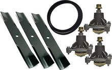 Load image into Gallery viewer, DECK REBUILD KIT FOR HUSTLER RAPTOR 52&quot; - SPINDLE BLADE AND BELT - 604214/603995
