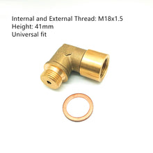 Load image into Gallery viewer, O2 Oxygen Sensor Extender Adapter Angled Bung Extension Spacer Brass
